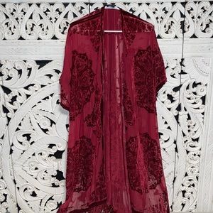 Torrid Burgundy Oversized Velvet Kimono